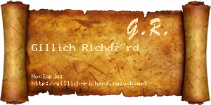 Gillich Richárd névjegykártya